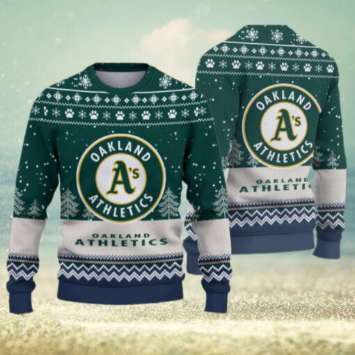 Oakland Athletics Logo Christmas Wool Sweater