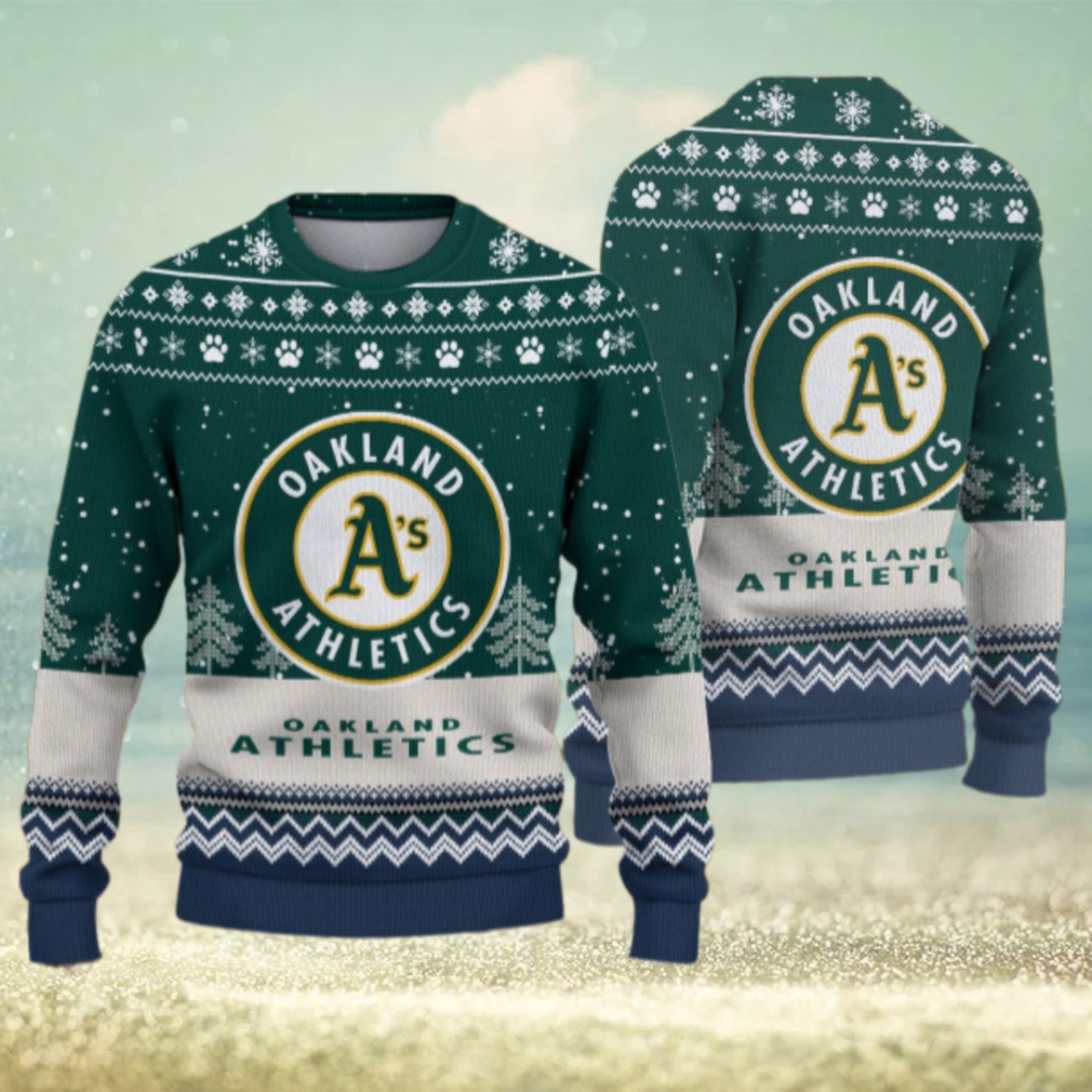 Oakland Athletics Logo Christmas Wool Sweater Oakland Athletics Logo Christmas Wool Sweater