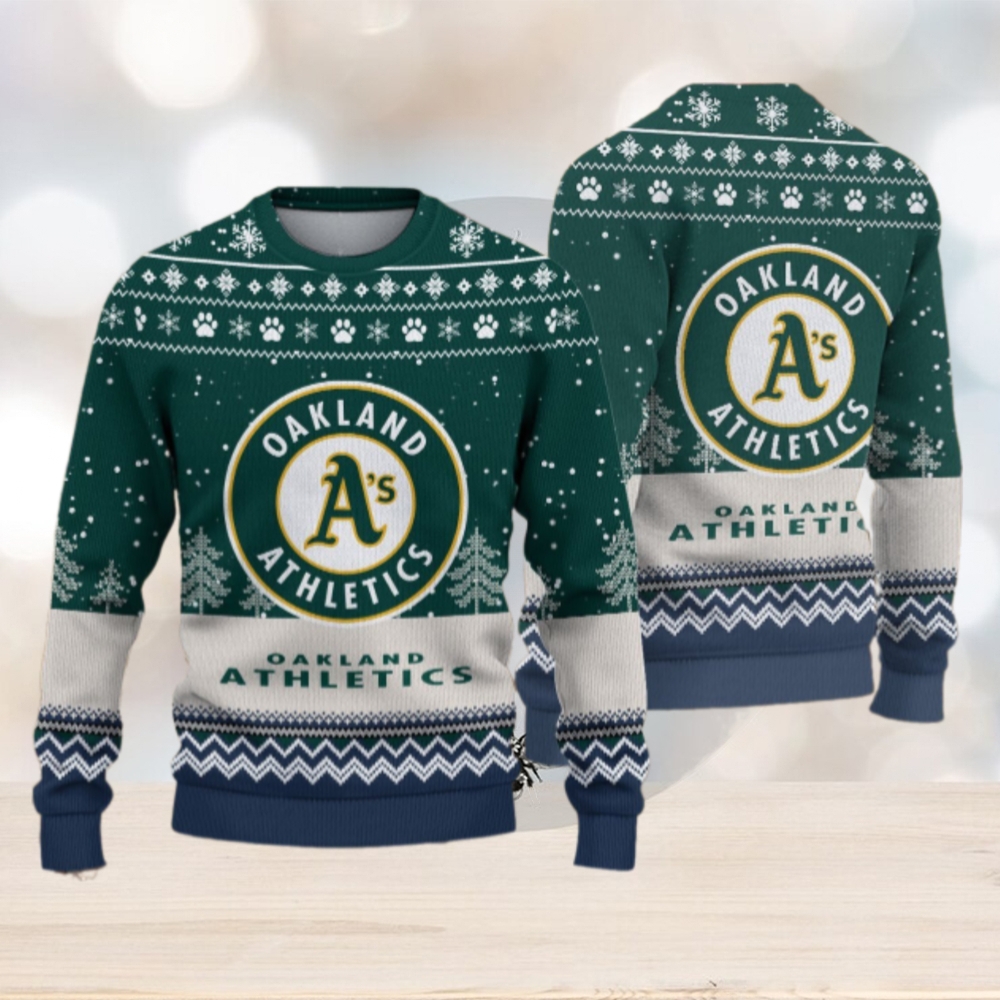 Oakland Athletics Logo Christmas Wool Sweater Oakland Athletics Logo Christmas Wool Sweater