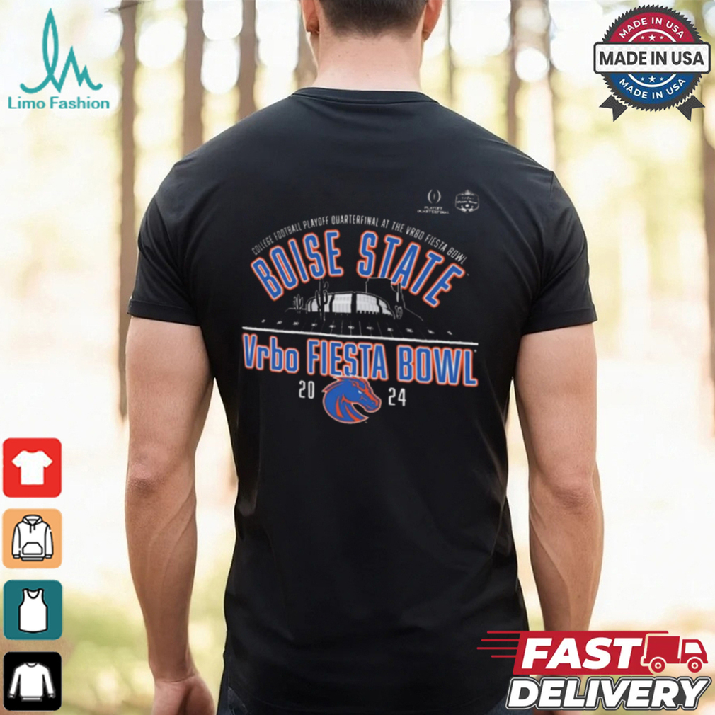 Official Boise State Broncos College Football Playoff Quarterfinal At The Vrbo Fiesta Bowl Stadium 2024 T shirt Official Boise State Broncos College Football Playoff Quarterfinal At The Vrbo Fiesta Bowl Stadium 2024 T shirt