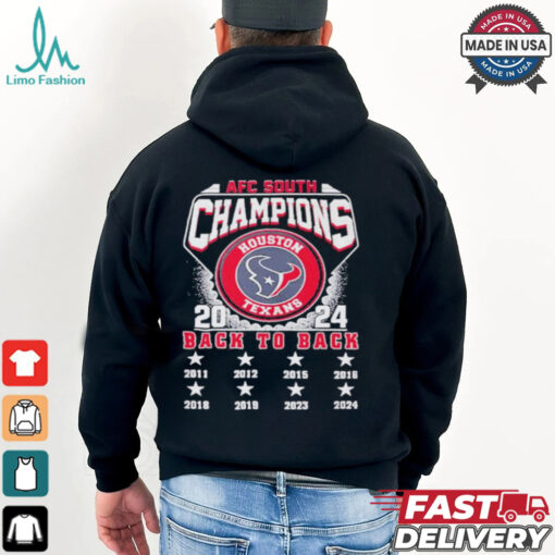 Official Houston Texans NFC East Champions 2011 2024 Back To Back Shirt