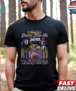Official I Wanna Party Like It’s 2012 Baltimore Ravens Signatures Skyline Shirt
