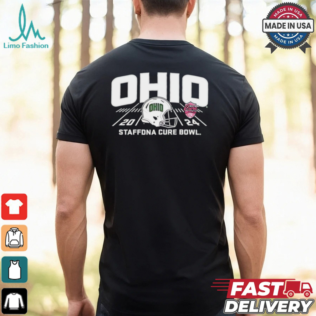 Ohio Bobcats 2024 Staffdna Cure Bowl helmet shirt Ohio Bobcats 2024 Staffdna Cure Bowl helmet shirt