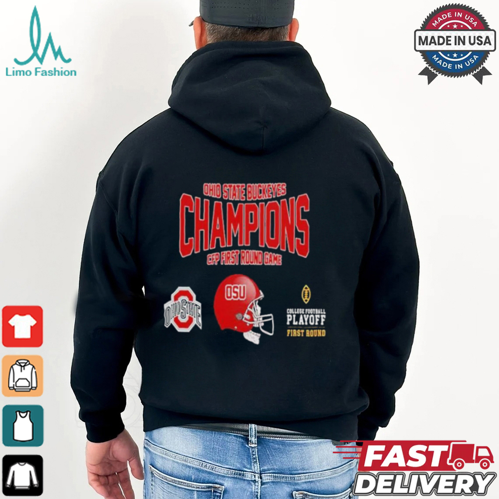 Ohio State Buckeyes University Football 2024 College Football Playoff First Round First Round Game Winner Helmet NCAA Bowl Games 2024 2025 T Shirt Ohio State Buckeyes University Football 2024 College Football Playoff First Round First Round Game Winner Helmet NCAA Bowl Games 2024 2025 T Shirt