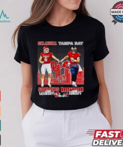 Oklahoma Sooners Saturdays Tampa Bay Buccaneers Sundays Deion Burks and Baker Mayfield shirt