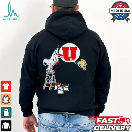 Peanuts painting Utah Utes logo shirt