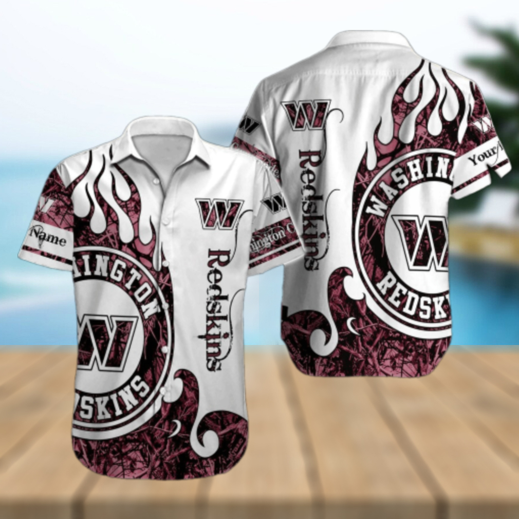 Personalized Washington Commanders Inferno Crest Hawaiian Shirt Personalized Washington Commanders Inferno Crest Hawaiian Shirt