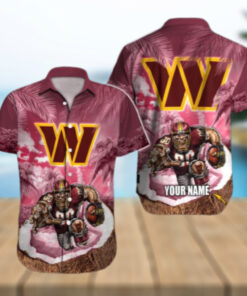 Personalized Washington Commanders Palm Rush Hawaiian Shirt