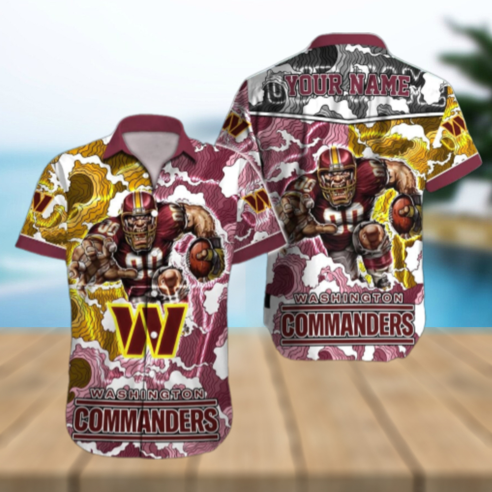 Personalized Washington Commanders Storm Blitz Hawaiian Shirt Personalized Washington Commanders Storm Blitz Hawaiian Shirt