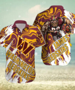 Personalized Washington Commanders Swirl Blitz Hawaiian Shirt