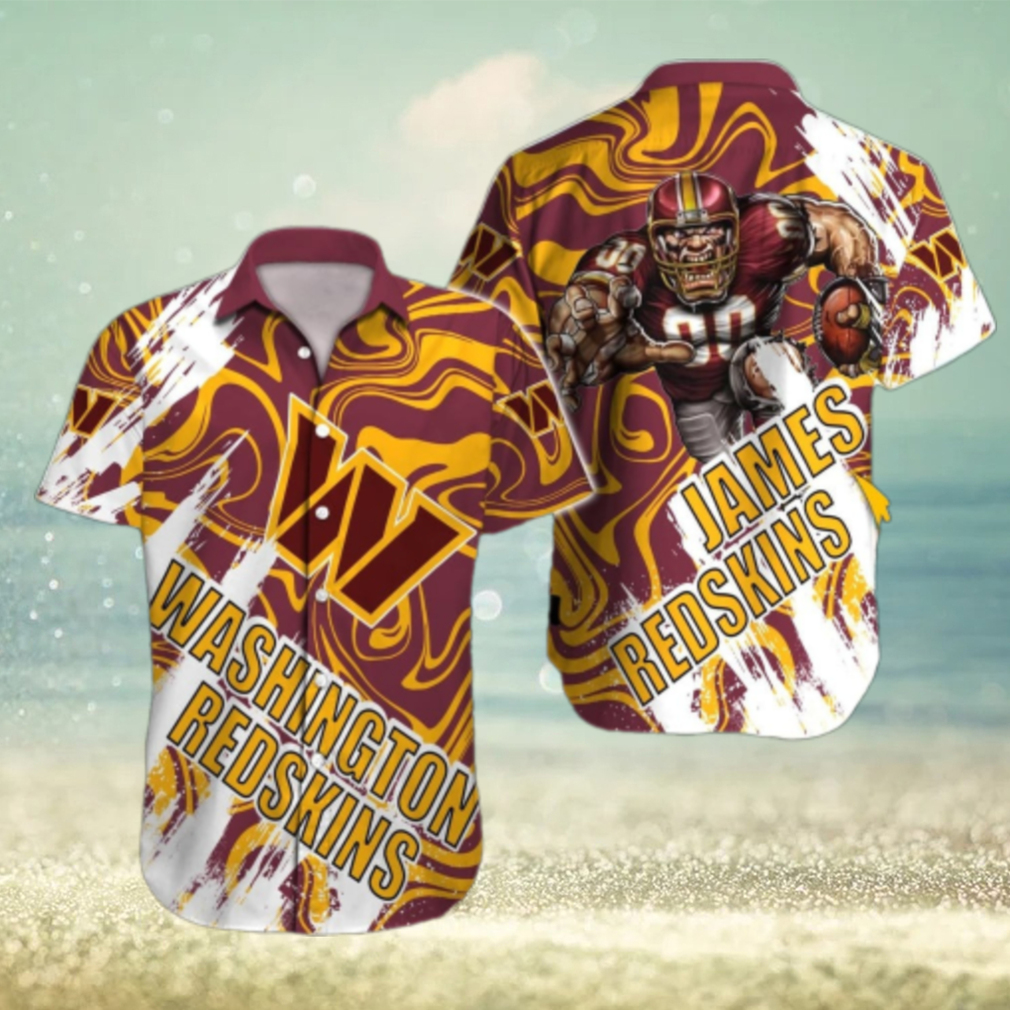 Personalized Washington Commanders Swirl Blitz Hawaiian Shirt Personalized Washington Commanders Swirl Blitz Hawaiian Shirt