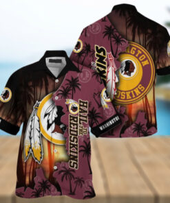 Personalized Washington Redskins Sunset Warrior Hawaiian Shirt