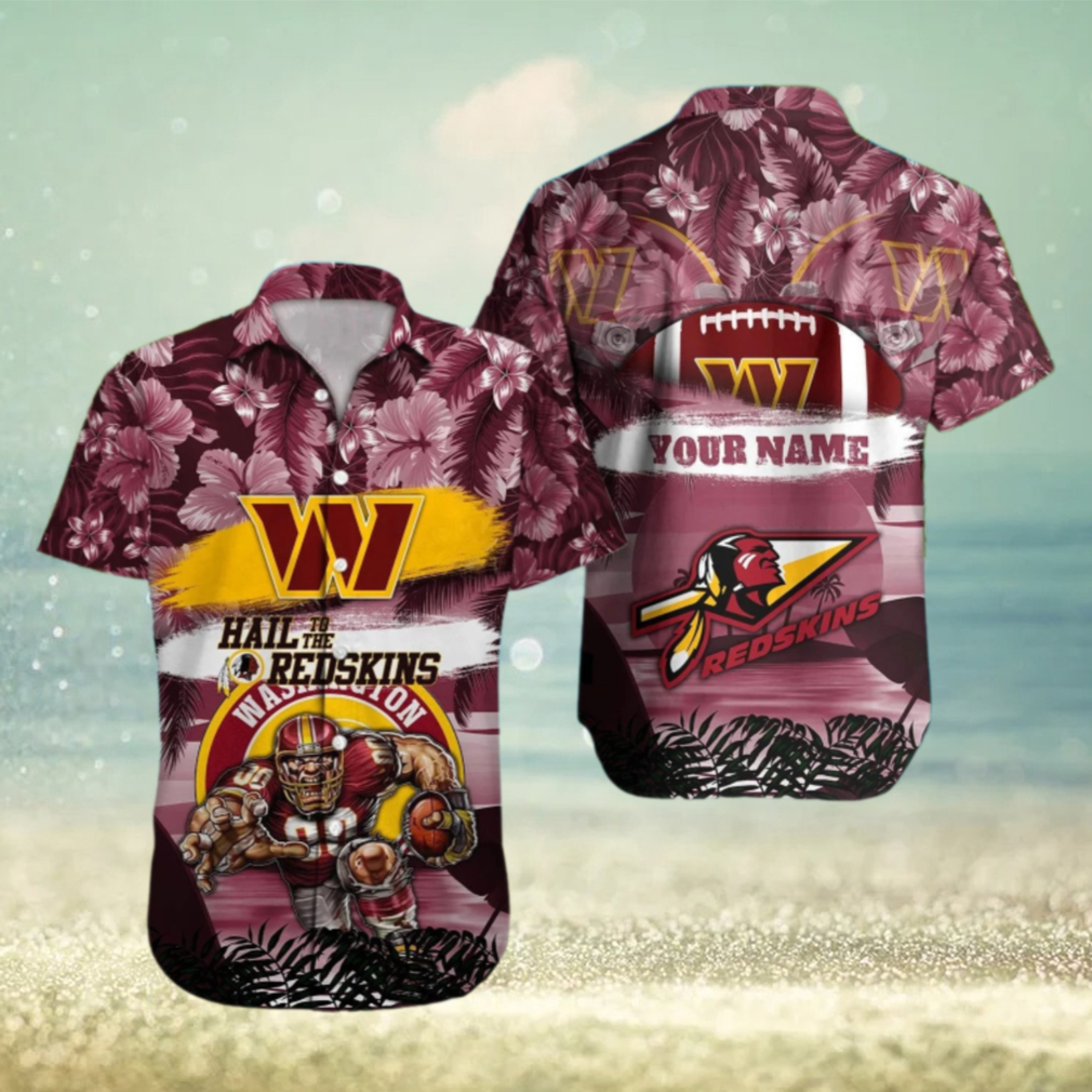 Personalized Washington Redskins Tropical Tribute Hawaiian Shirt Personalized Washington Redskins Tropical Tribute Hawaiian Shirt