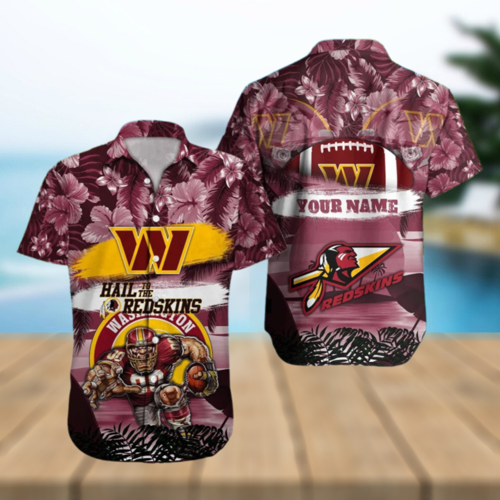 Personalized Washington Redskins Tropical Tribute Hawaiian Shirt Personalized Washington Redskins Tropical Tribute Hawaiian Shirt