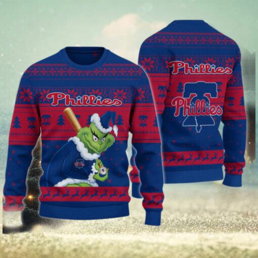 Philadelphia Phillies Grinch Christmas Ugly Sweater