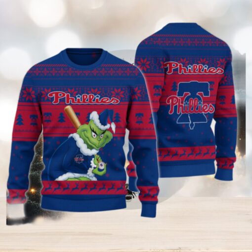 Philadelphia Phillies Grinch Christmas Ugly Sweater