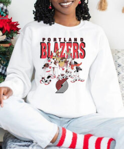 Portland Trail Blazers Looney Tunes characters NBA basketball shirt