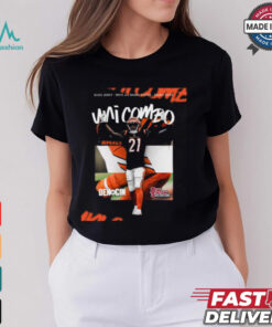 Poster Black Jersey White With Orange Stripes Orange Socks Uni Combo Cincinnati Bengals Vs Denver Broncos NFL Football t shirt
