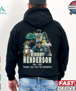 Rickey Henderson Oakland Athletics 1958 2024 Signature Thank You For The Memories Shirt