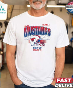 SMU Mustangs Football Helmet Grid Pony Up Dallas TH t shirt