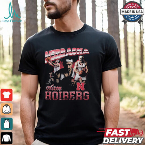 Sam Hoiberg Nebraska Cornhuskers 90s Retro Graphic t shirt