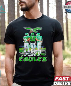 Saquon Barkley Jalen Hurts AJ Brown Philadelphia Eagles signature shirt