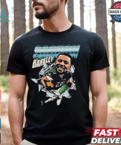Saquon Barkley Philadelphia Eagles NFL football big head 90s graphic shirt