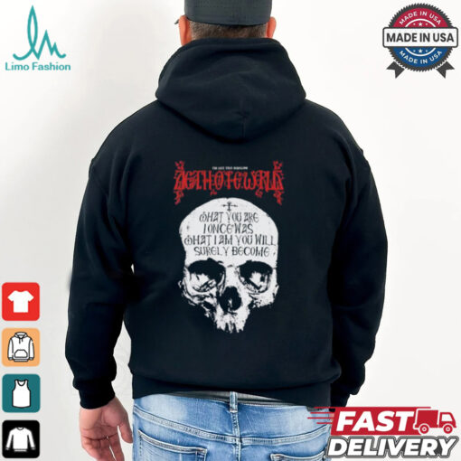 Skull the last true rebellion act white work shirt