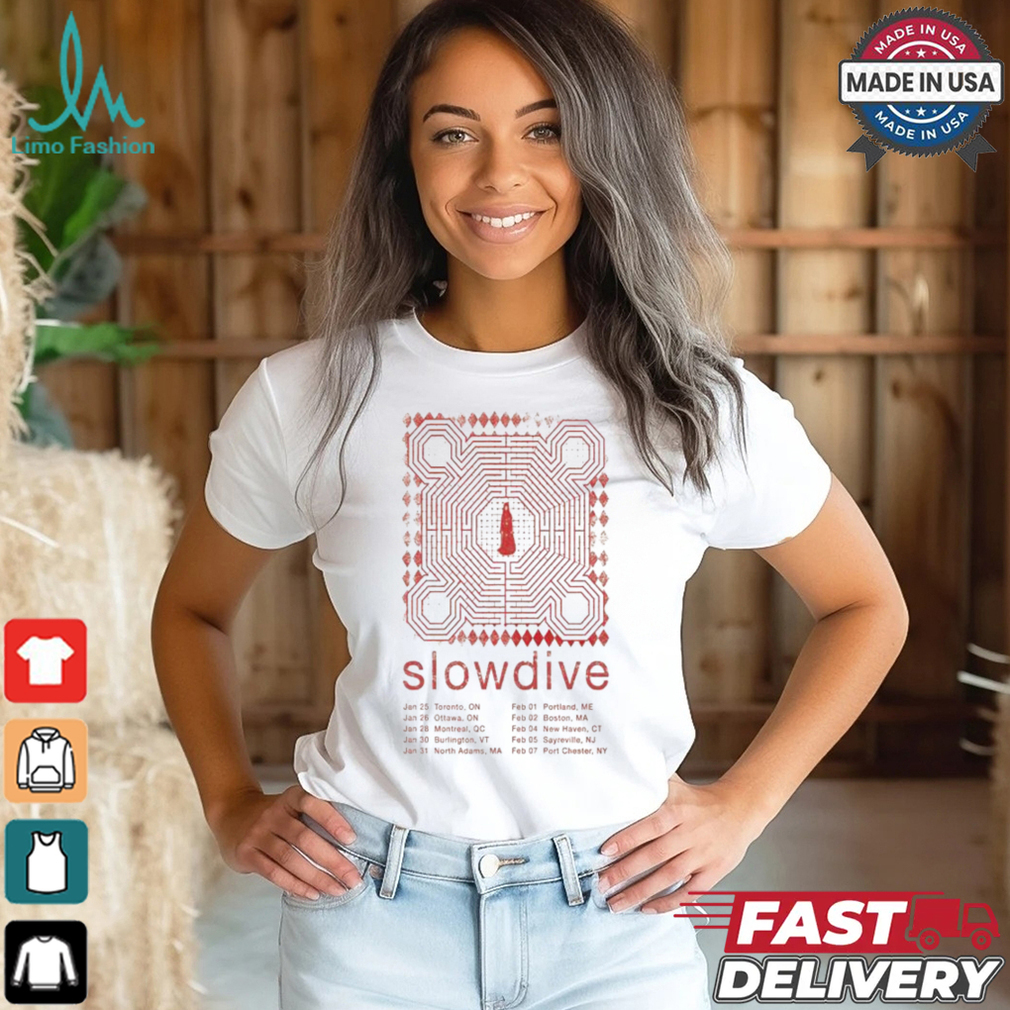 Slowdive North American Friends Tour US & Canada 2025 T shirt Slowdive North American Friends Tour US & Canada 2025 T shirt