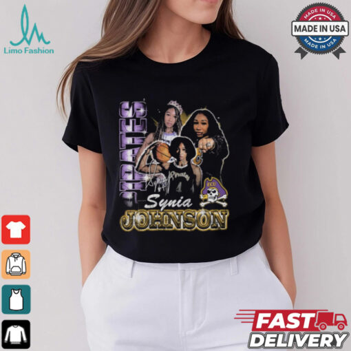 Synia Johnson East Carolina Pirates 90s Graphic Signature t shirt