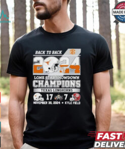 Texas Longhorns Back To Back 2024 Lone Star Showdown Champions November 30 2024 Kyle Field T shirt