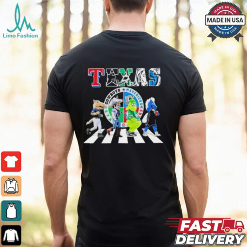 Texas Sports Team Mascots Abbey Road Shirt
