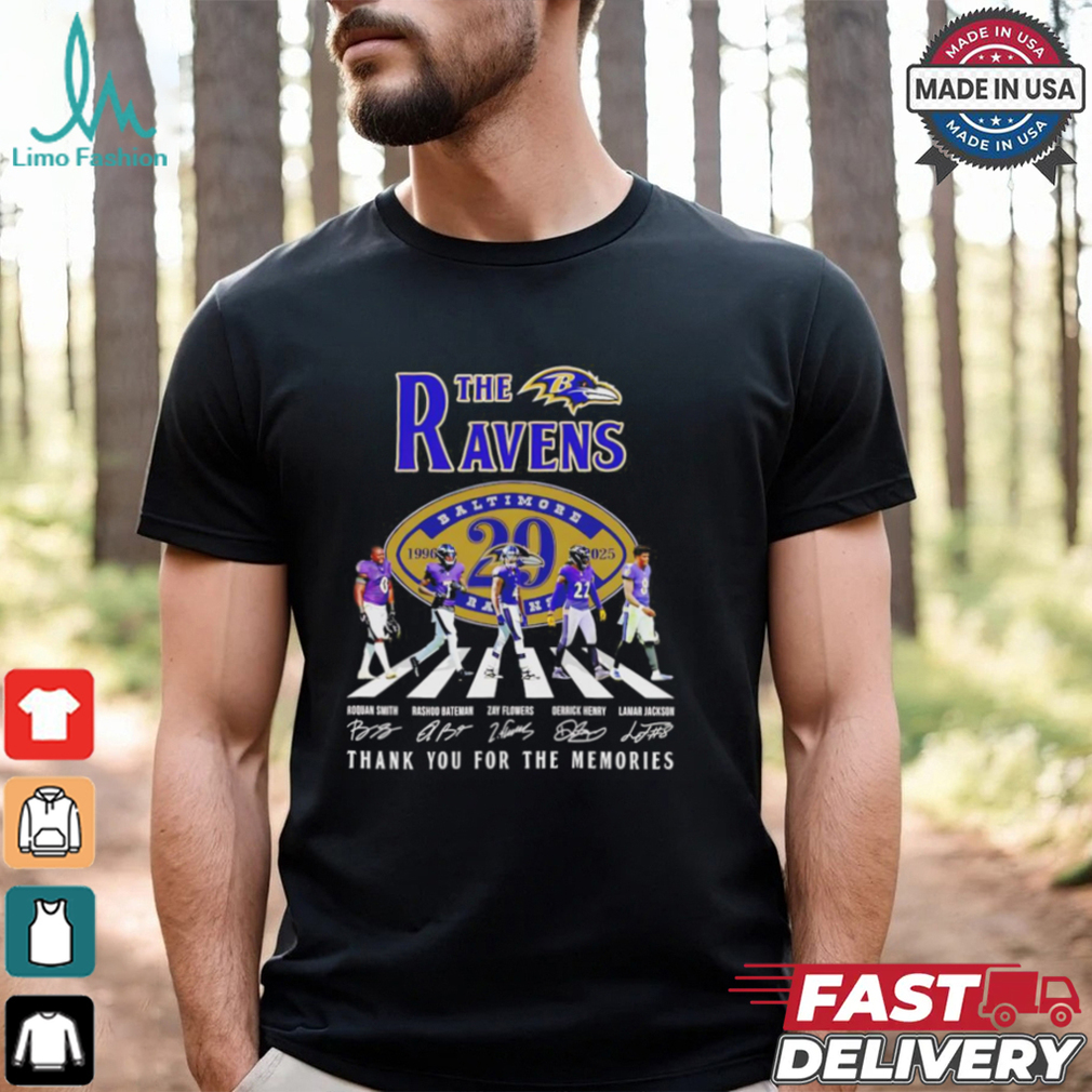 The Baltimore Ravens 29th Anniversary 1996 2025 thank you signature shirt The Baltimore Ravens 29th Anniversary 1996 2025 thank you signature shirt