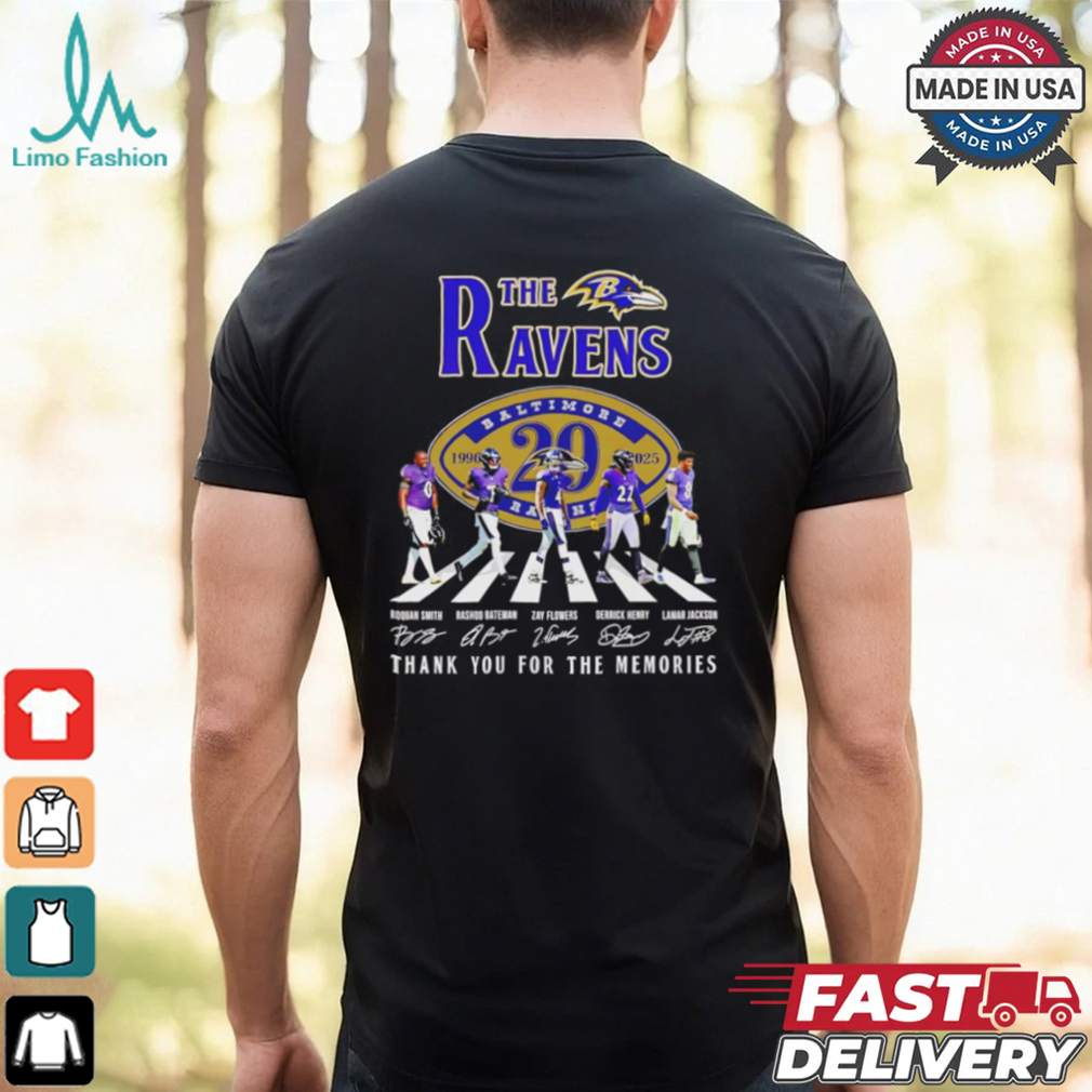 The Baltimore Ravens 29th Anniversary 1996 2025 thank you signature shirt The Baltimore Ravens 29th Anniversary 1996 2025 thank you signature shirt