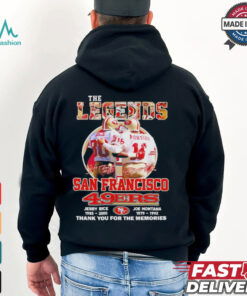 The Legends Rice Montana San Francisco 49ers thank you for the memories shirt