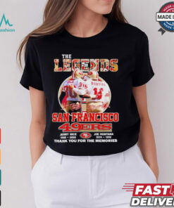The Legends Rice Montana San Francisco 49ers thank you for the memories shirt