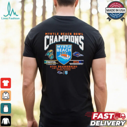 UTSA Roadrunners Celebrations Of Myrtle Beach Bowl Champion Dec 23 2024 Brooks Stadium Shirt