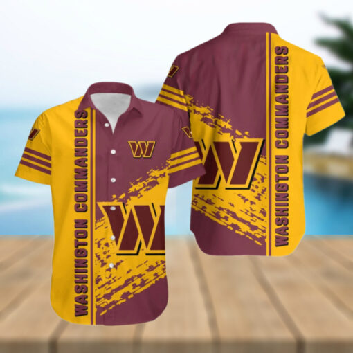 Washington Commanders Bold Streak Hawaiian Shirt