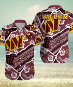 Washington Commanders Floral Pride Hawaiian Shirt