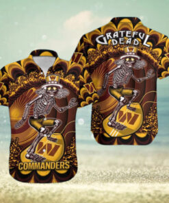 Washington Commanders Grateful Skeleton Hawaiian Shirt