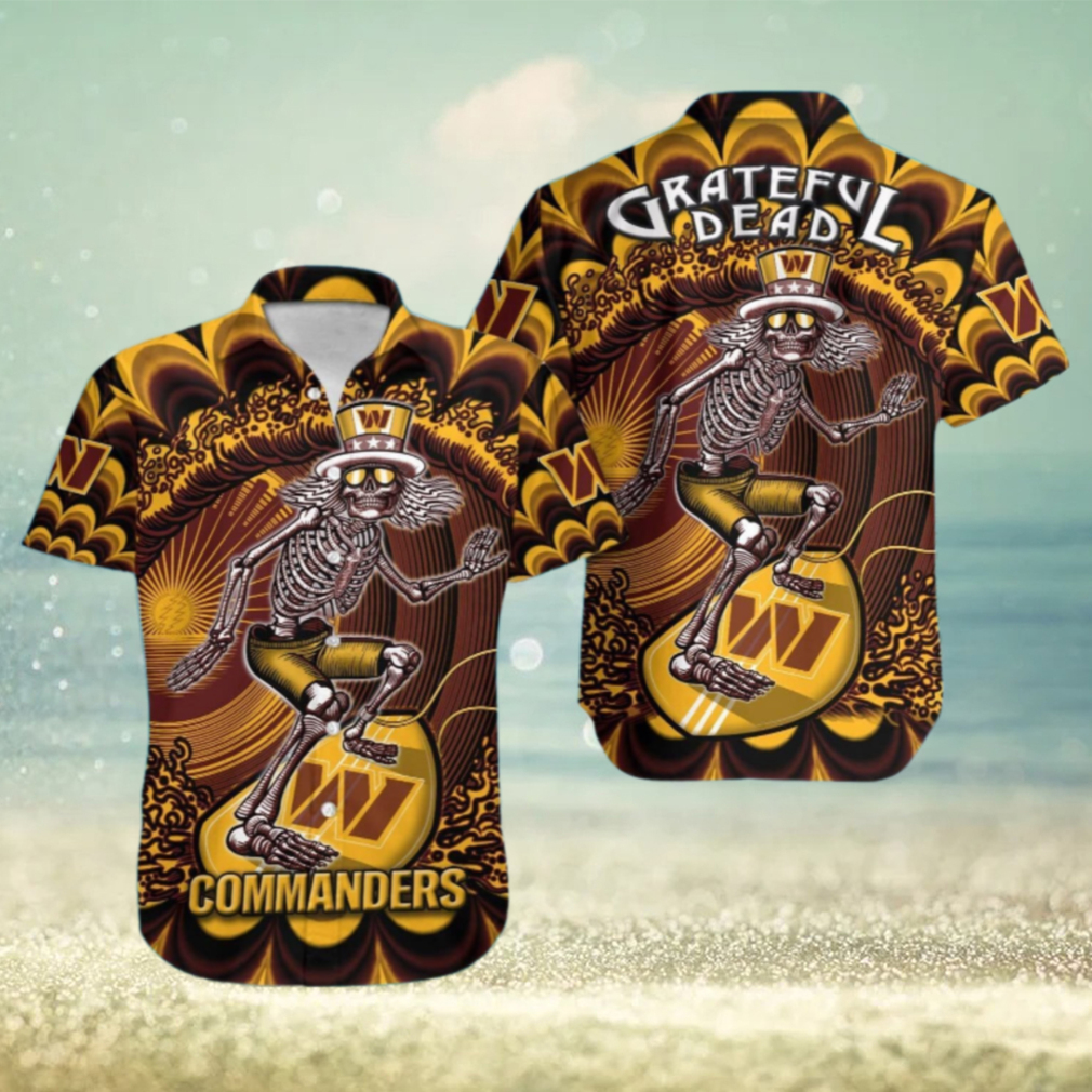 Washington Commanders Grateful Skeleton Hawaiian Shirt Washington Commanders Grateful Skeleton Hawaiian Shirt