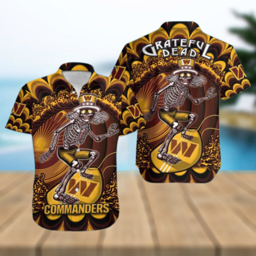 Washington Commanders Grateful Skeleton Hawaiian Shirt