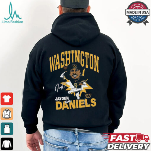 Washington Commanders Jayden Daniels Burgundy Caricature Player Tri Blend T Shirt