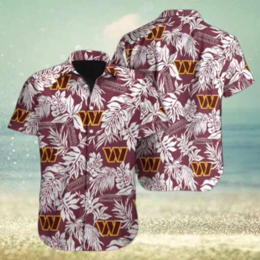 Washington Commanders Tropical Leaves Hawaiian Shirt