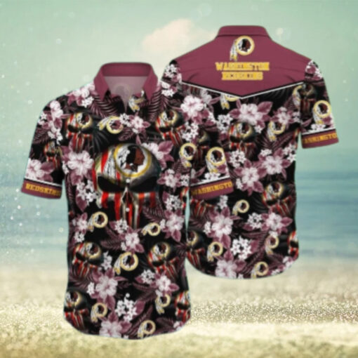 Washington Redskins Floral Freedom Hawaiian Shirt