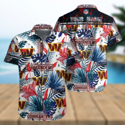 personalized Washington Commanders Tropical Bloom Hawaiian Shirt