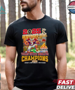 2025 Responder Bowl Texas State Bobcats Champions mascot shirt