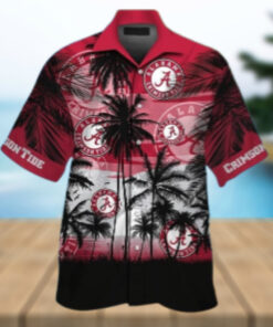 Alabama Crimson Tide Hawaiian Short Sleeve Button Up Tropical Shirt