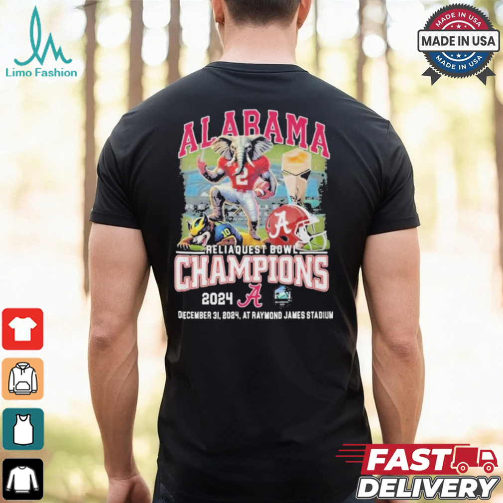 Alabama Reliaquest Bowl Champions 2024 Mascot Shirt Alabama Reliaquest Bowl Champions 2024 Mascot Shirt