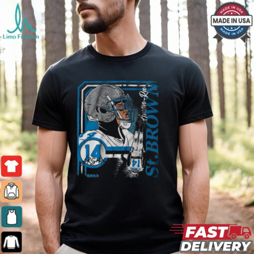Amon Ra St. Brown Collage Frame Detroit Lions Football NFL Signature Graphic t shirt